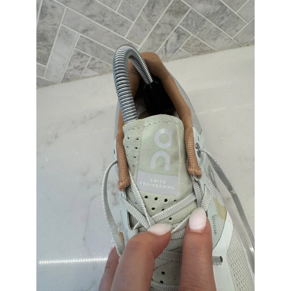 On Cloud Cloudflow Running Shoes Womens 8.5 Aloe White Mesh Athletic Sneakers
